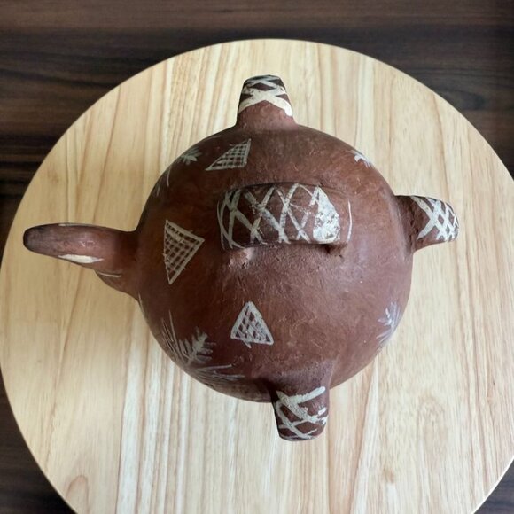 Vintage Peruvian Quinua Vessel Pitcher Zoomorphic Rustic Jug Red Clay Pottery P - Picture 7 of 10